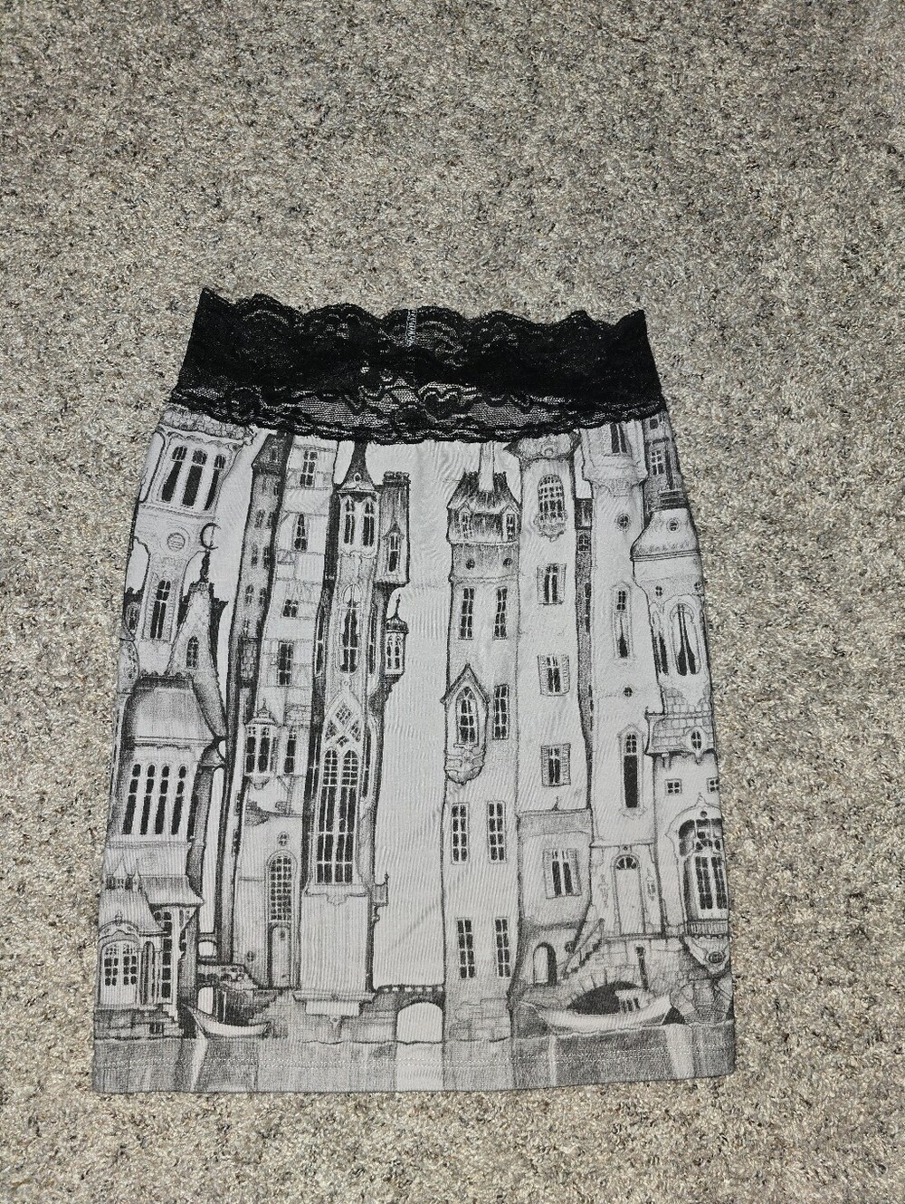Victorian Cityscape Mini Skirt Tube Top Size Small Goth Steampunk - Picture 2 of 4